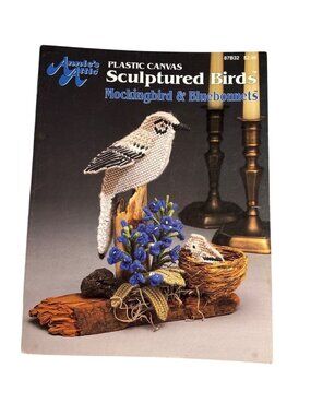 Plastic Canvas Pattern Booklet Mockingbird & Bluebonnets Annies Attic 1991